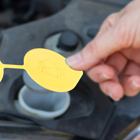 Windshield Washer Fluid Reservoir Cap Replacement For Subaru Crosstrek XV Forester Impreza WRX STI shown being installed