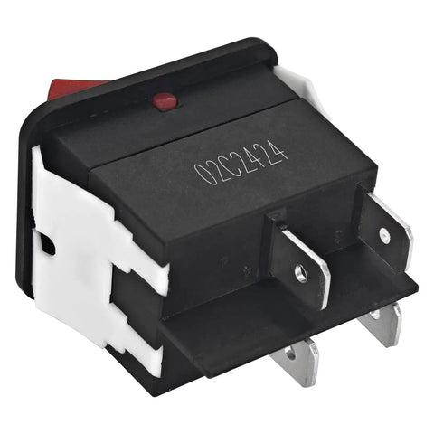 Beefy Heavy Duty Rocker On Off Switch 4 Pin IP55 125/250V 20A 2HP for welding machines with durable design, side view