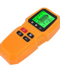 Phefop Wall Scanner Stud Finder 5 in 1 with LCD Display for Cable Metal, orange handheld device with LCD display.