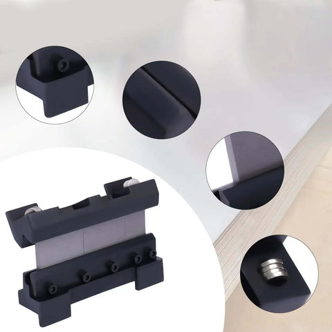Magnetic Vise Mount Brake Bender for Metalworking, heavy duty cast steel, multiple close-up views of design details for bending metal sheets