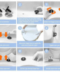 Installation guide for Modern Gray D Shaped Toilet Seat Featuring Soft Close Lids And No Fuss Quick Release Design.