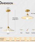 Dimensions of Premium White Scalloped Ceramic Pendant Light Adding Sweet Vintage Charm To Kitchen Islands with adjustable length.