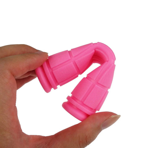 2 Pairs Mushroom Bicycle Handlebar Grips For BMX MTB Road And Mountain Bikes Soft Rubber Comfort 120Mm Length Fits 22Mm Bars Black And Pink