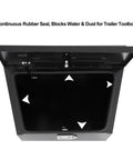 Inside view of Heavy Duty 36 Inch Trailer Tongue Tool Box With Angled Sloped Lid Steel Storage Chest, showing rubber seal.