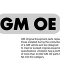 Logo for GM Original Equipment parts explaining GM OE specifications.