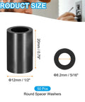50Pcs ABS Round Spacers 8mm ID 12mm OD 20mm High Black Nylon Washers Stud Spacers For M8 Screws Bolts Barrels, Unthreaded Rubber, Keeps Panels Level And Prevents Bending, Twisting, And Short Circuits. 20mm black ABS round spacer with 12mm OD and 8.2mm ID