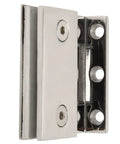 Premium 304 Stainless Steel Inclined Single Side Offset Pivot Hinge For 8 Through 12mm Tempered Glass Door showing side view with mounting holes.