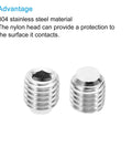 Built Tough M12 Nylon Tip Grub Screws Five Pack Heavy Duty Hex Socket Cap Set Screws showing hex drive and nylon tip design.
