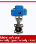 Electric Clip On Butterfly Valve With 4 20mA Output Cast Iron Body Built To Last Rubber Soft Seal Water Valve For Industrial Piping 2 Inch To DN80 Size Easy Switch Adjustment And High Flow Control, front view