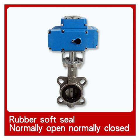 Electric Clip On Butterfly Valve With 4 20mA Output Cast Iron Body Built To Last Rubber Soft Seal Water Valve For Industrial Piping 2 Inch To DN80 Size Easy Switch Adjustment And High Flow Control, front view
