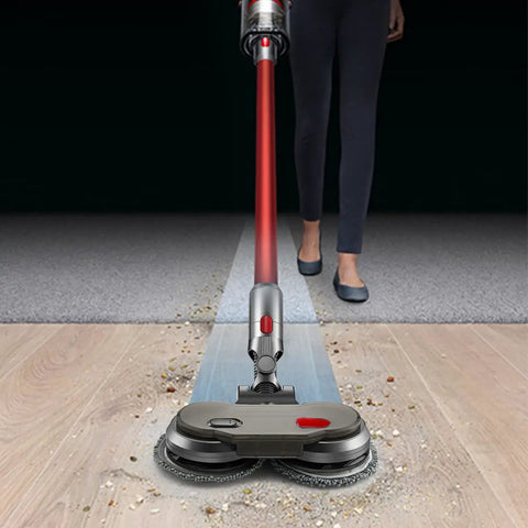 Electric Mop Attachment For Dyson V7 V8 V10 V11 Vacuums With LED Headlights and Water Reservoir on hardwood floor cleaning