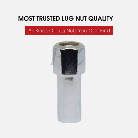 Set Of 24 SST Mag Lug Nuts With Offset Washer Chrome Finish One Half Inch Twenty Thread For Weld Racing Center Line Wheels close-up