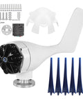 800W Wind Turbine Generator Kit for Off Grid Power 12V 24V 48V easy install six blade windmill system components in blue finish