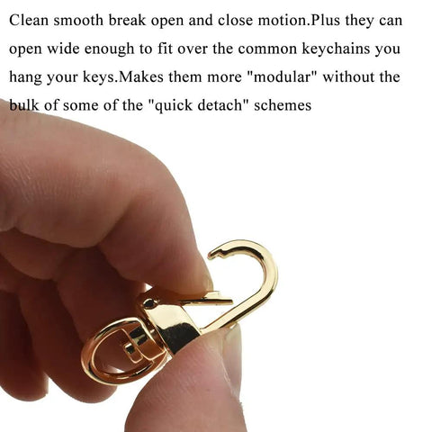 34mm Swivel Lobster Clasp Set For One Handed Operation With Smooth Locking Motion Zinc Alloy Gold Finish in hand, 6 Pack