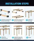 Installation steps for 8 Pack Heavy Duty 2x4 Workbench Brackets Set, 3 Way Right Angle Corner Brackets For Shelves Wood Tables And Workbenches.