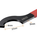 C Hook Spanner Wrench For ER25 Nut Lathe Clamping Red Non Slip Handle Carbon Steel Forged 37mm Opening