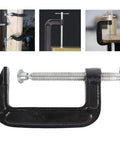 Heavy Duty 4 Inch C Clamp Set In Steel For Woodworking Welding And Building Projects, four clamps in various positions