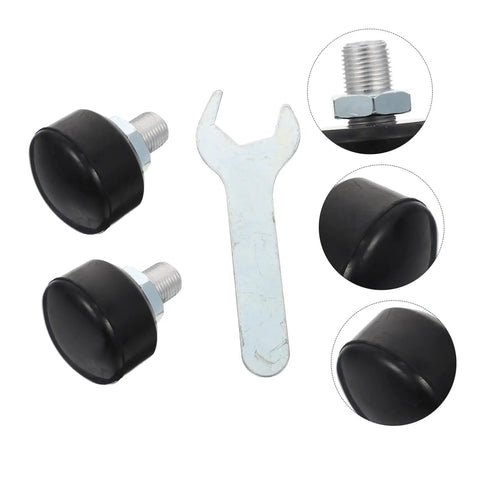 Adjustable Elastic Brake Block For Quad Roller Skates And Ice Skates Rubber Brake Stopper Kit with wrench, black rubber blocks.
