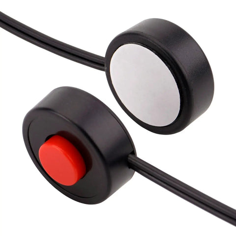 12V Air Horn Wiring Kit For Cars, Trucks And Boats With Button Switch showing close-up of red button and wire