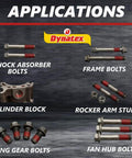 Various bolts and applications for Red High Strength Thread Locker For Nut And Bolt Assemblies Industrial Grade Lock Tight.