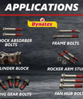 Applications of Red High Strength Thread Locker For Large Fasteners 0.34 Ounce Bottle Six Pack Bulletproof Permanent Locking