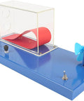 Airplane Lift Demonstrator Lab Kit for Physics and Fluid Dynamics, blue base with blower and wing model, classroom tool