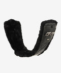Contoured Girth With Ultra Soft Leather And Detachable Simuwool, Washable All Day Comfort Padding For Horse Skin, Black 70 Cm