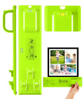 Picture Hanging Kit With Built In Level For Quick And Precise Wall Mounts showing green tool and collage frame