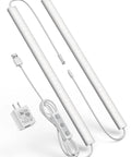Two Pack 12 Inch Under Cabinet Lighting Kit Dimmable LED Lights Cool White 6000K Linkable USB Plug In for Kitchen Sink Closet Desk Workbench