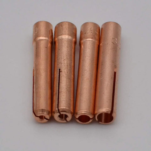 Copper collets from 36 Piece TIG Torch Consumables Kit With Gas Lens Cup Alumina Nozzle Collet Body For PTA DB SR WP 9 20 Welding Torch