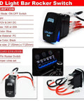 Beefy Blue Backlit 5 Pin 20A 12V Rocker Switch For LED Light Bar Off Road Lighting Universal Fitment For UTV ATV Truck And Motorcycle Clear Face Glow At Night Works With Polaris Ranger RZR XP Turbo Can Am Commander Maverick X3, black 50x25mm PC rocker switch