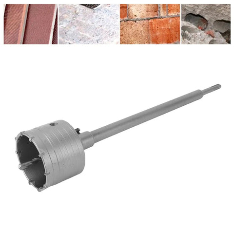 Filfeel Concrete Hole Saw Kit 90mm With Heavy Duty Tungsten Alloy Teeth Designed For Brick Cement And Stone Drilling Tasks Featuring A 350mm Round Shank Rod Plus Drill Wrench And Snazzy Storage Boxes For Pro级 Job Sites, 90mm concrete hole saw with 350mm shank