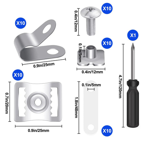 51 Pack All In One Helmet Repair Kit For Football Hockey Baseball Softball Gear With Screws Nuts J Clips Rubber Gaskets Washers