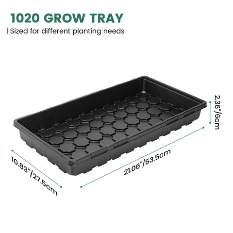 Ten Pack 1020 Seed Starter Trays With Extra Thick Heavy Duty Build No Holes No Leak Reusable Propagation Flats for Microgreens Seedlings