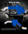 Automatic Fuel Nozzle Kit With 360 Degree Hose Swivel And Auto Shut Off, 1 Inch NPT Gasoline Diesel Kerosene Refueling Nozzle