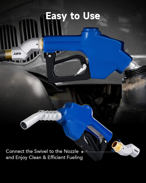Automatic Fuel Nozzle Kit With 360 Degree Hose Swivel And Auto Shut Off, 1 Inch NPT Gasoline Diesel Kerosene Refueling Nozzle