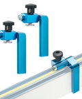 Slick 3 Inch T Track Flip Fence Stops For Table Saw Miter Saw And Drill Press With 5/16 Inch T Bolts, blue die cast stops.