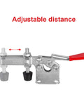 Toggle Clamp Hold Down 220 Lbs 4 Pack Antislip Horizontal Quick Release Carbon Steel Zinc Plated shown with adjustable distance