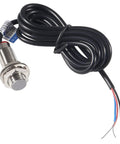 Four Pack 10mm Hall Effect Proximity Sensor NJK 5002C NPN Normally Open Three Wire Switch With Magnet DC Five To Thirty Volts Detects Metal Objects 150mA Load 12mm Thread 32mm Thread Length, threaded sensor with cable