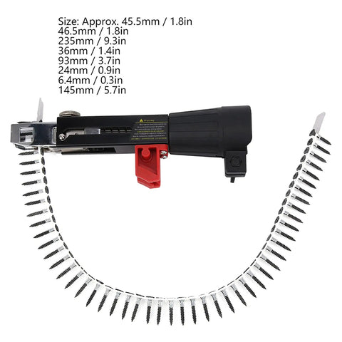 Automatic Chain Nail Gun Electric Screw Gun Built Tough With Lightweight Aluminum, attached chain of nails, adjustable depth.