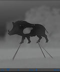 Wild Boar AR500 Steel Target With Stand For Thermal Scope Zeroing And Rifle Pistol Practice Outdoors Beefy Silhouette Target Built To Take Heavy Fire Everyday shown in thermal vision.