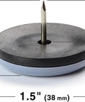Close-up of Nail On Furniture Sliders 16 Pack For Chair Legs One Point Five Inch Premium Floor Protectors with dimensions