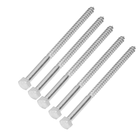 Pro Grade Self Tapping Wood Hex Lag Screws M8 X 150Mm, A2-70 Stainless Steel, Half Thread Design for Smooth Driving