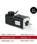 Stepper motor 42HS60-YC-PD, 2-phase 4-lead, 60mm length, 0.7 N·m torque, black body with silver drive flange
