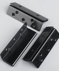 Heavy Duty Bed Frame Hardware Double Hook Slot Bed Post Brackets 4 PCS Black Powder Coated Iron for strong connection