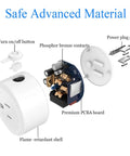 Exploded view of Zigbee Mini Smart Plug Outlet 2 Pack That Works With Alexa Google Home And Echo Devices showing internal components