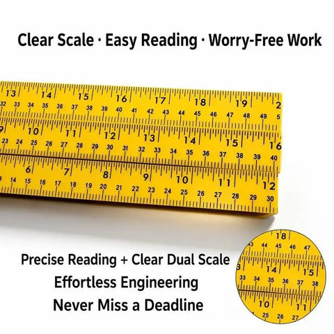 Two piece set Spirit Level Tool, Yellow, Multiple Sizes 24"/12" with clear dual scales for easy measurements.