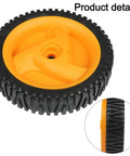 Rear Wheel Drive Gear Sprocket For Mower 5324025-67 5324029-36 Durable Plastic Teeth, Fits M3750 M4553 M53-525, Smooth Power Transfer, No Fuss Install, High-Quality Replacement Part. black plastic mower sprocket with yellow hub, side view