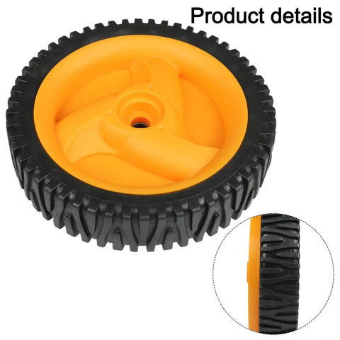 Rear Wheel Drive Gear Sprocket For Mower 5324025-67 5324029-36 Durable Plastic Teeth, Fits M3750 M4553 M53-525, Smooth Power Transfer, No Fuss Install, High-Quality Replacement Part. black plastic mower sprocket with yellow hub, side view