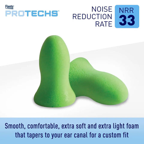 Protechs Foam Ear Plugs For Sleep And Noise Reduction, 50 Pairs Contoured To Fit Ears, Great For Snoring, green foam plugs